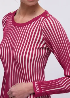 Maglia a coste bicolore