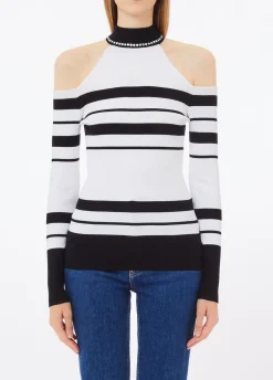 Maglia a righe con borchie