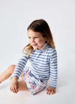Maglia a righe con colletto gioiello
