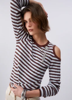 Maglia a righe con cut-out