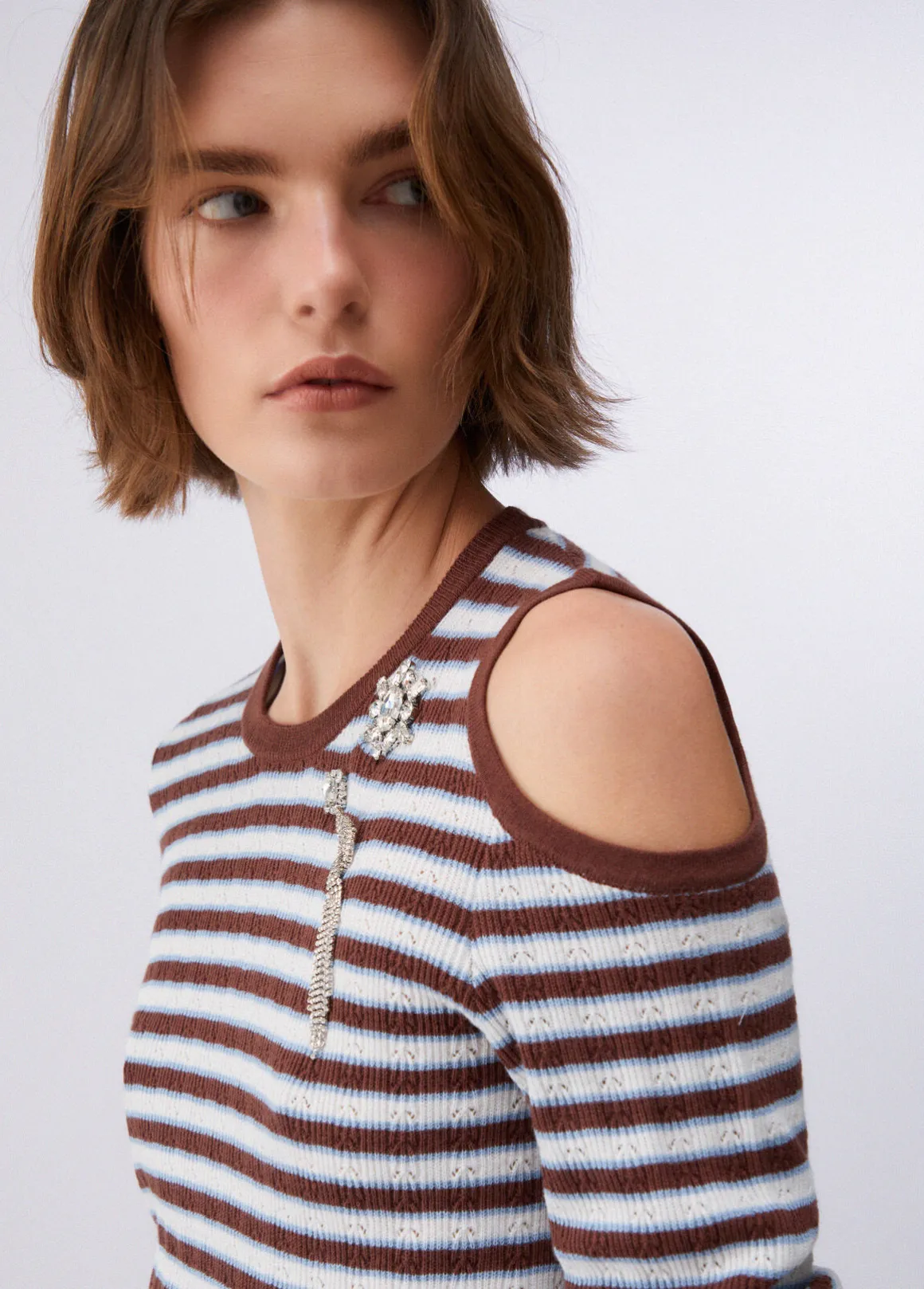 Maglia a righe con cut-out