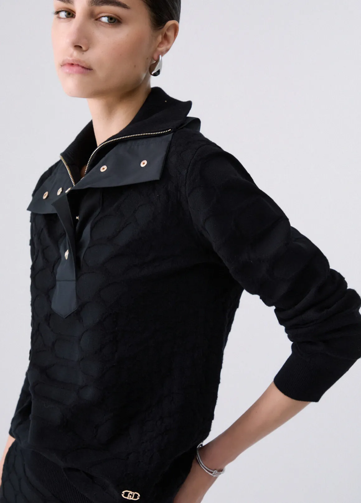 Maglia coccodrillo jacquard
