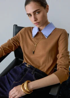 Maglia con dettaglio popeline