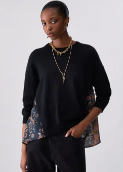 Maglia con inserti in raso