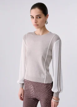 Maglia con inserto in georgette