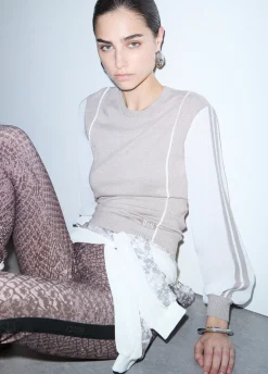 Maglia con inserto in georgette