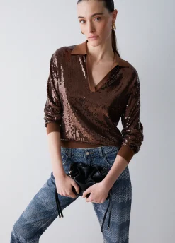 Maglia con paillettes