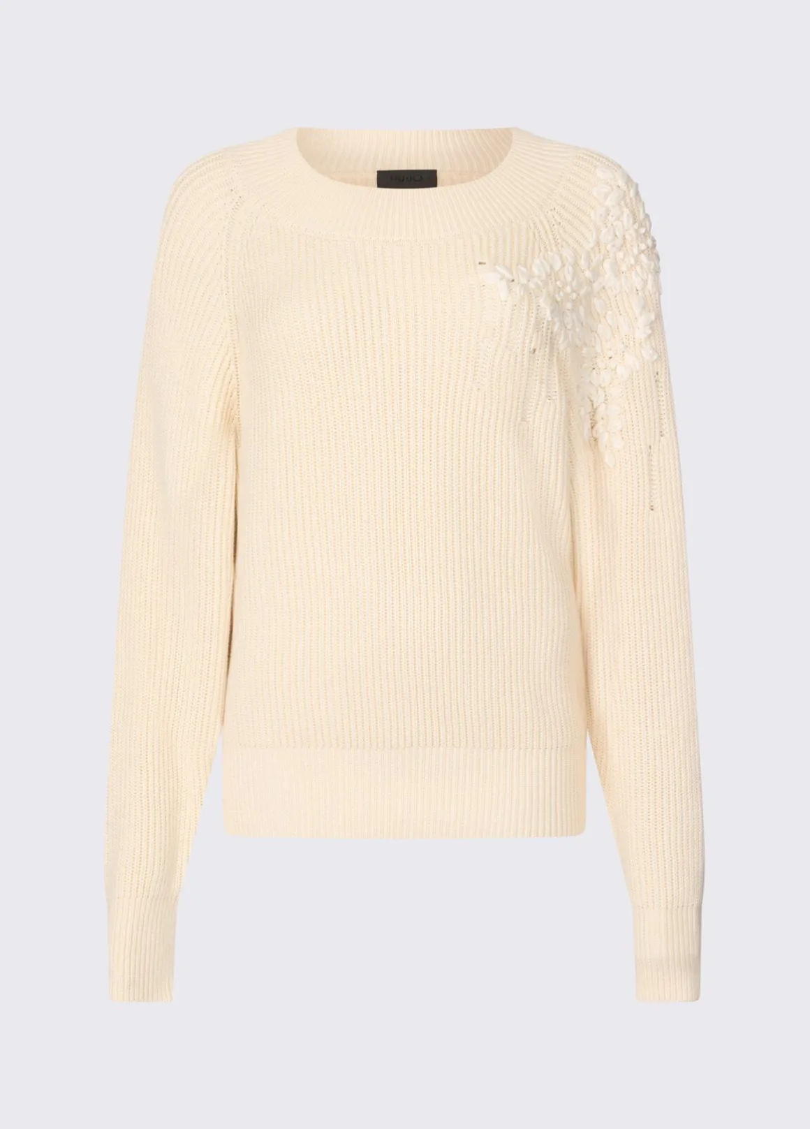 Maglia con ricamo in rafia