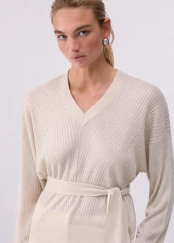Maglia in lurex con fiocco