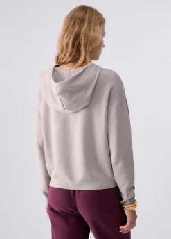 Maglia jacquard con cappuccio