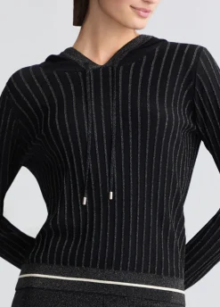 Maglia lurex® con cappuccio