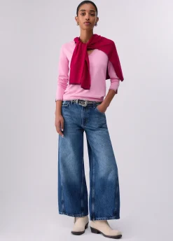 Maglia scollo a V con spacchetti