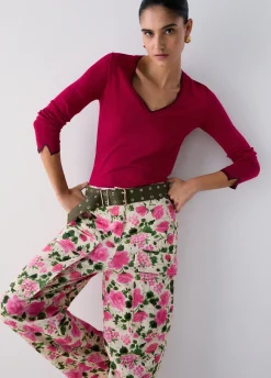 Maglia scollo a V con spacchetti