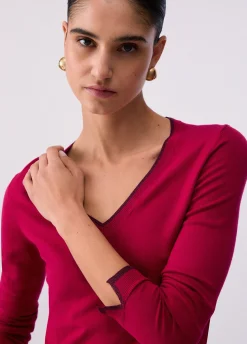 Maglia scollo a V con spacchetti