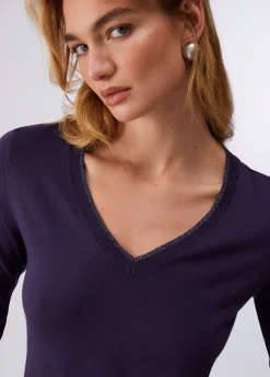 Maglia scollo a V con spacchetti