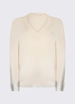 Maglia scollo a V laminata