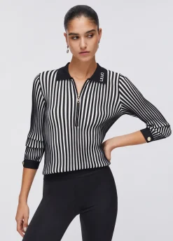 Maglia serafino a coste