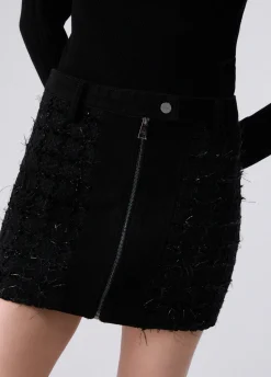 Minigonna in bouclé con zip