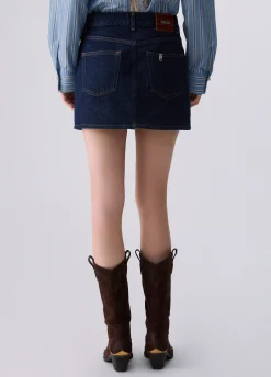 Minigonna in denim asimmetrica