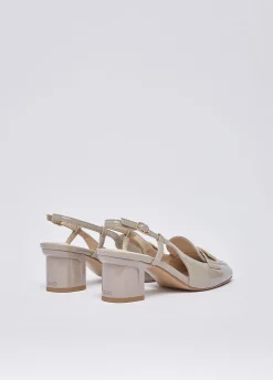 Mocassini slingback in vernice