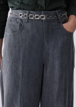 Pantalone flare con cintura