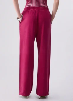 Pantalone in jersey délavé con strass