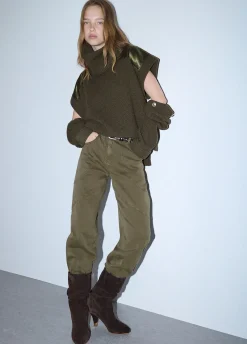 Pantaloni baggy in gabardine