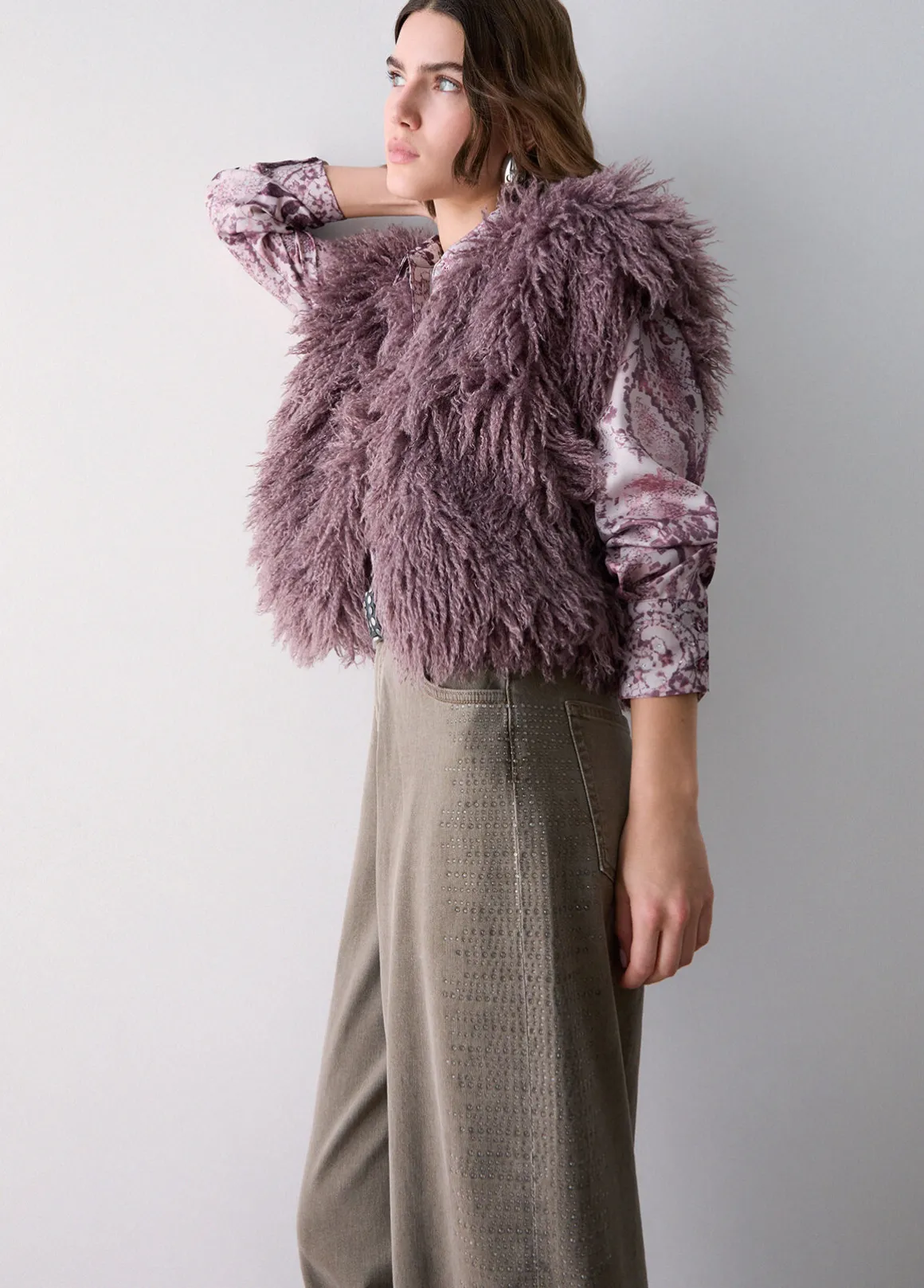 Pantaloni balloon con micro-strass