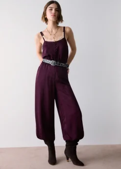 Pantaloni balloon in raso jacquard