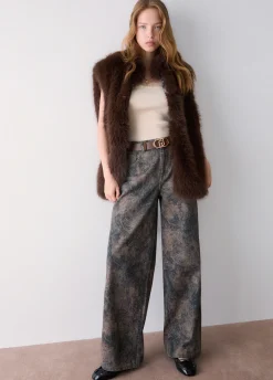 Pantaloni boy con stampa glitter