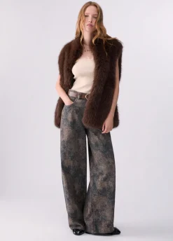 Pantaloni boy con stampa glitter