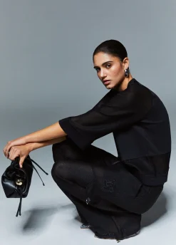 Pantaloni cargo in mesh