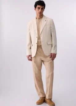 Pantaloni chino in misto lino