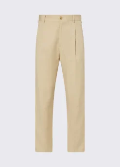 Pantaloni chino in misto lino