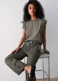 Pantaloni con dettaglio macramè