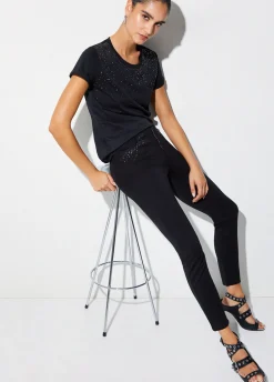 Pantaloni con strass
