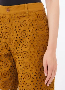 Pantaloni cropped in sangallo