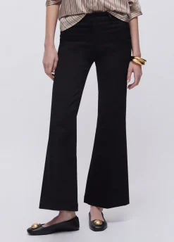 Pantaloni flare con bottoni logati