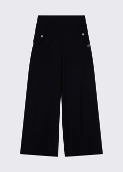 Pantaloni flare con bottoni logati