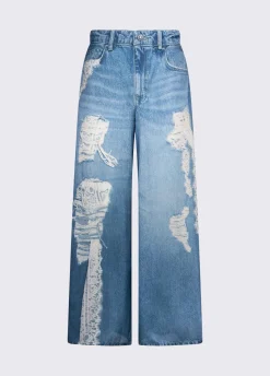 Pantaloni flare con stampa digitale