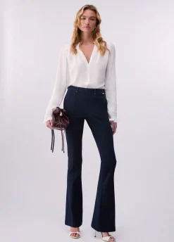 Pantaloni flare in jersey