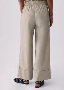 Pantaloni flare in popeline
