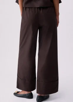 Pantaloni flare in popeline