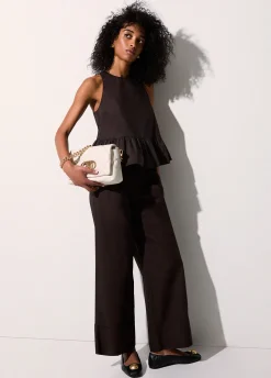 Pantaloni flare in popeline
