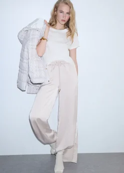 Pantaloni flare in raso