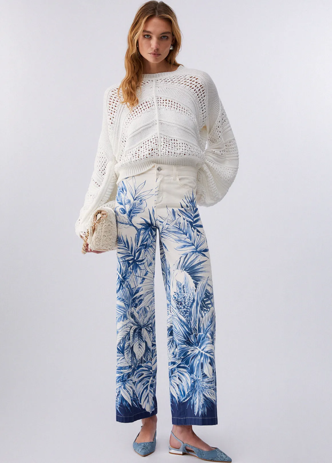 Pantaloni flare stampati