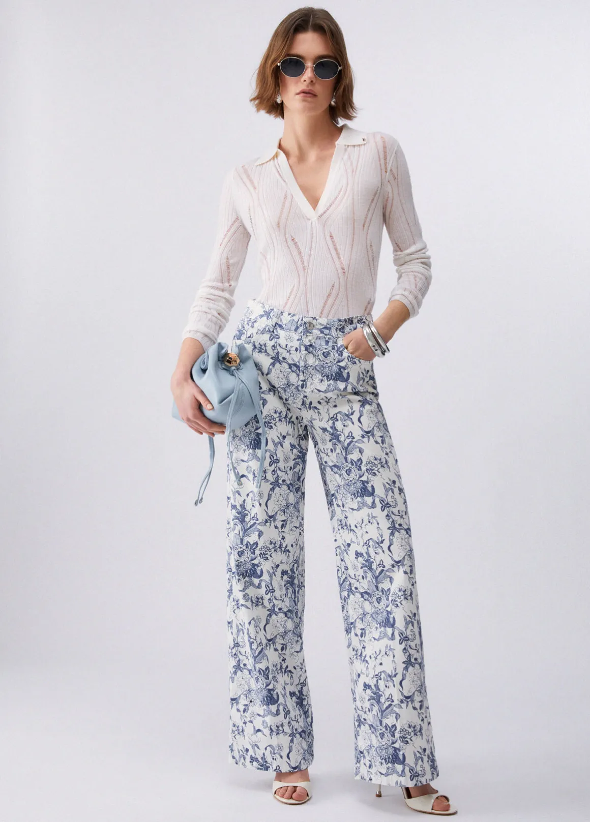 Pantaloni flare stampati