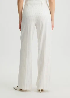 Pantaloni gessati a vita alta
