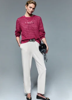 Pantaloni in jersey interlock
