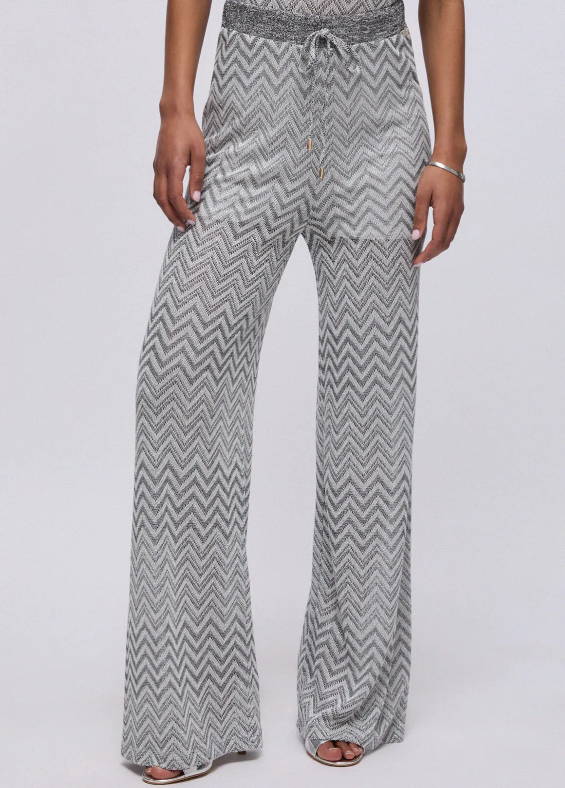 Pantaloni in maglia chevron